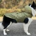 thumbnail image 1 of Nvzi -b Waterproof Dog Raincoat, Reflective Lightweight Pet Rain Clothes with Poncho Hood (4XL,Green A), 1 of 4
