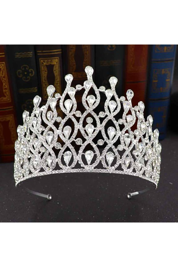 Wedding Tiara for Bride Princess Tiara Headband Bridal Crown,Crystal Rhinestone Hair Jewelry Decor for Queen Girl Bride Birthday Prom Wedding Pageant Halloween Costume Party(Silvery)