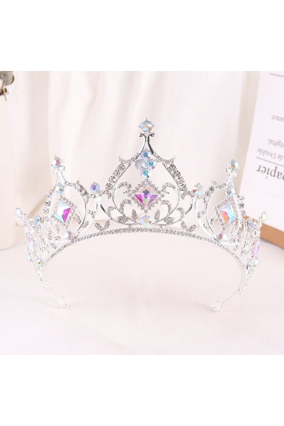 Wedding Tiara for Bride Princess Tiara Headband Bridal Crown,Crystal Rhinestone Hair Jewelry Decor for Queen Girl Bride Birthday Prom Wedding Pageant Halloween Costume Party(AB)