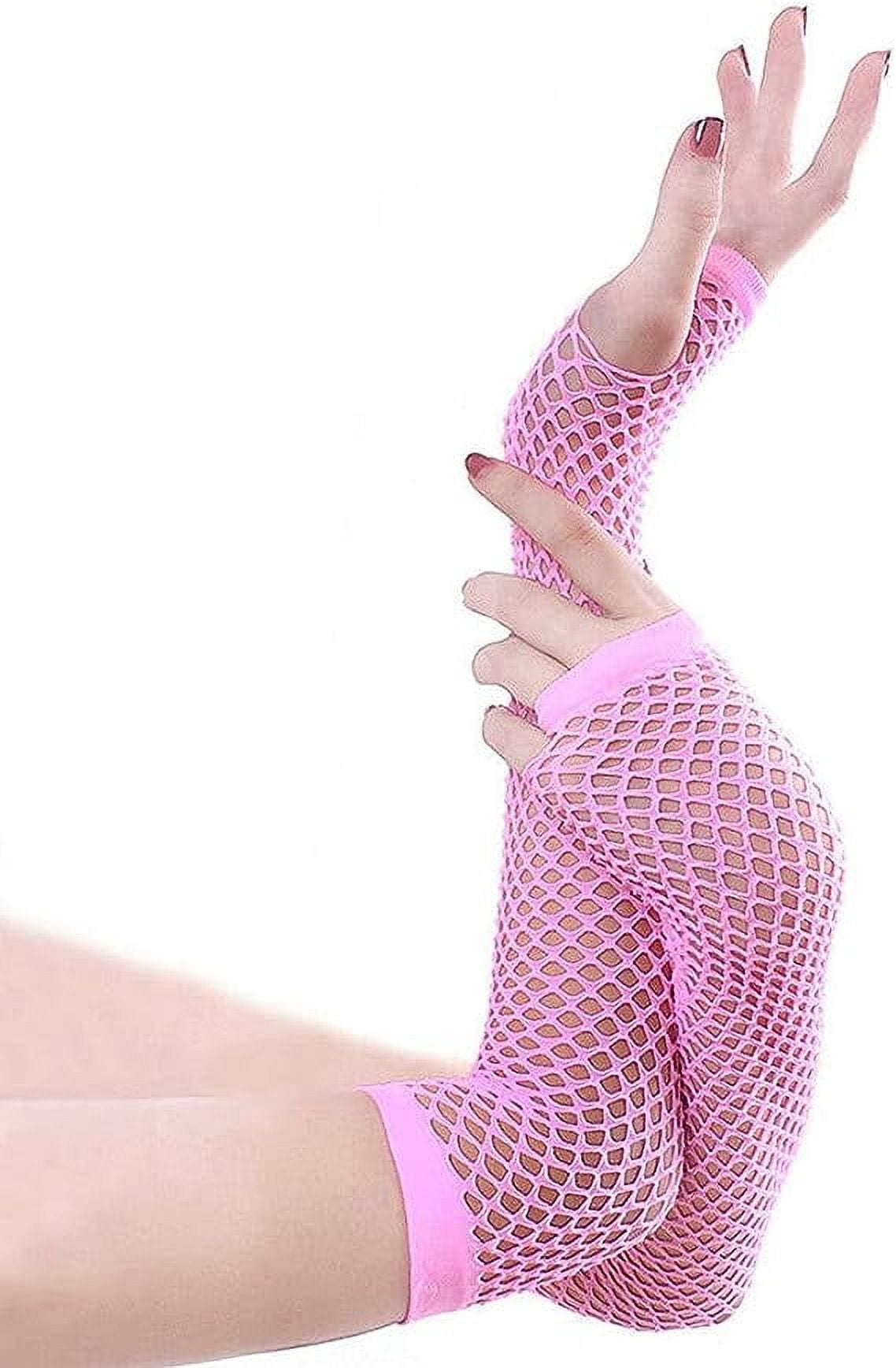 Sourcingmap® Netz-Armstulpen Für Frauen – Fingerlos, Elastisch & Sexy Im Gothic-Style, Farbe Rosa