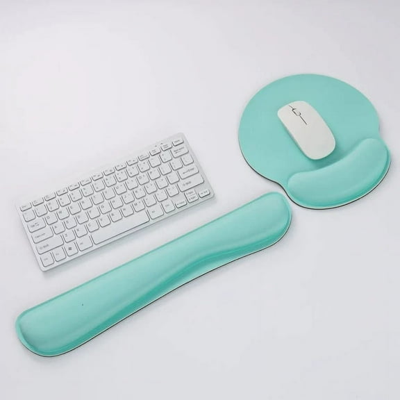 Nvzi -b Wrist Rest and Mouse Pad with Wrist Support, Memory Foam Wrist Rests for Keyboard and Mouse Set, Ergonomic Wrist Pad with Non Slip Base for Easy Typing and Pain Relief, (Green)