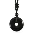 thumbnail image 1 of Nvzi -b handmade necklace pendant suitable for both men and women, vintage natural stone necklace safety buckle pendant healing necklace (black), 1 of 1