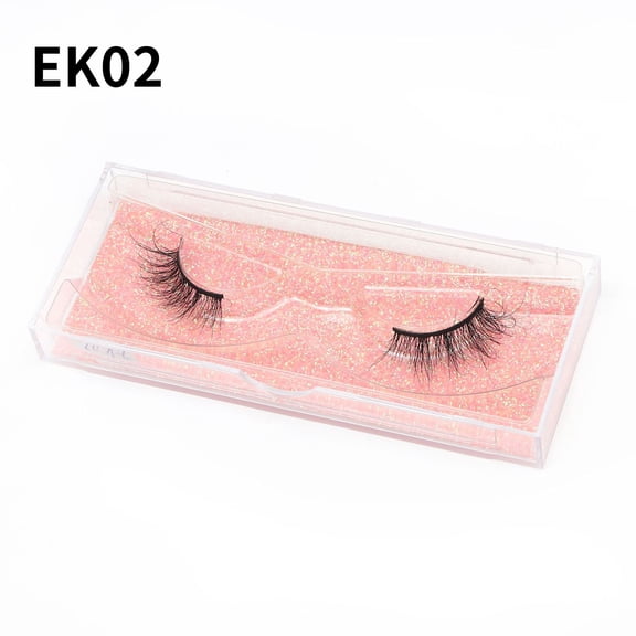 Nvzi-c 1 Pairs Wispy Mink Lashes Fluffy Eye Lashes Natural Look Volume Fake Eyelashes，BK02