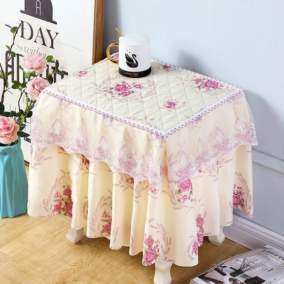 Nvzi-c 1 piece bedside table cover cloth anti slip and dustproof bedroom bedside table cover European style cloth edge dust cover fabric 40 * 40 * 40cm (style 6)