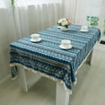 thumbnail image 1 of Nvzi-c 1 piece of rustic style small fresh tablecloth, blue printed pattern blue printed pattern tablecloth home coffee table set 60 * 60cm, 1 of 4
