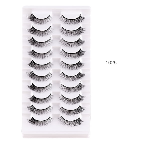 Nvzi-c 10 Pairs Wispy Mink Lashes Fluffy Eye Lashes Natural Look Volume Fake Eyelashes,A1025