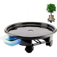 Nvzic 16.3 Inch Heavy Duty Plant Caddies with Water Container, Black