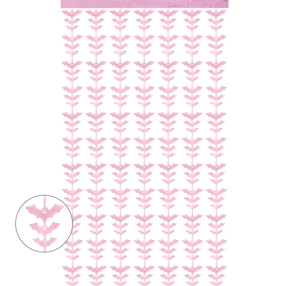 Nvzi-c 2 Pack Fringe Curtains Party Decorations,Tinsel Backdrop Curtains for Parties,Bat streamers party decoration rain curtain door drapes,Pink