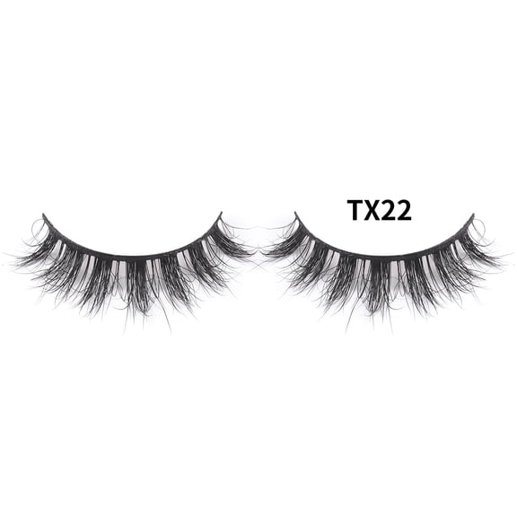 Nvzi-c 2 Pairs Wispy Mink Lashes Fluffy Eye Lashes Natural Look Volume Fake EyelashesTX22