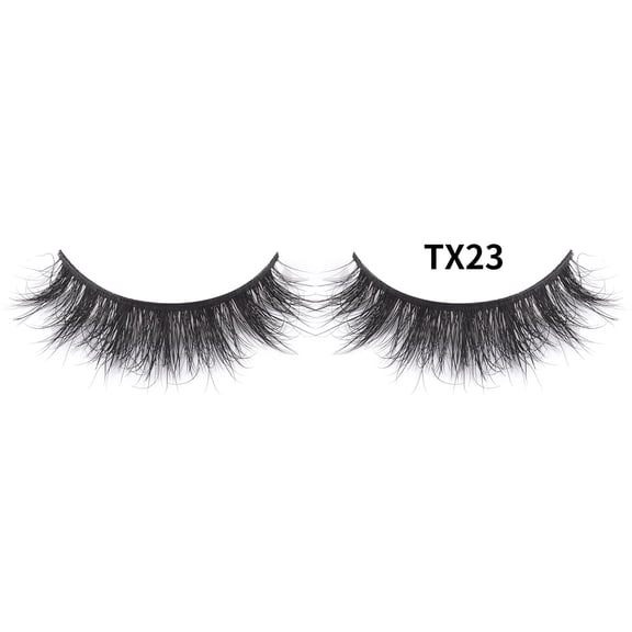 Nvzi-c 2 Pairs Wispy Mink Lashes Fluffy Eye Lashes Natural Look Volume Fake EyelashesTX23