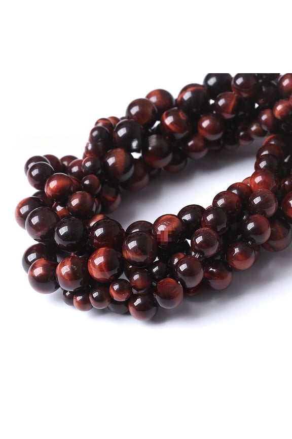 -c 2 pieces 4mm natural red tiger eye stone loose beads semi-finished natural stone bead bracelet necklace DIY jewelry accessories