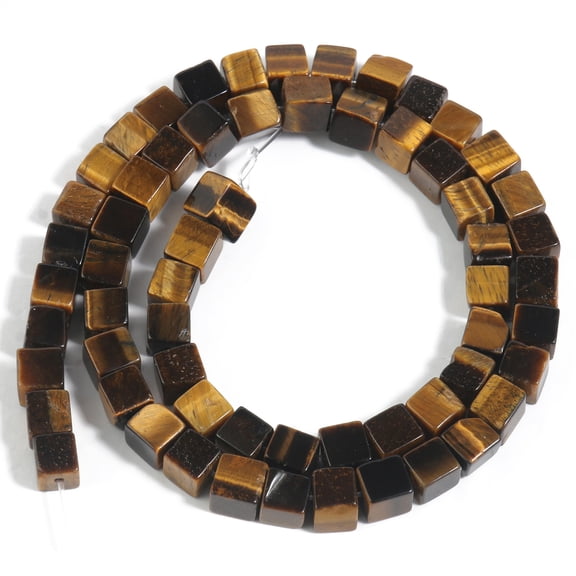 Nvzi-c 2 pieces yellow natural tiger eye stone scattered beads natural block stone DIY handmade bead jewelry accessories 4mm