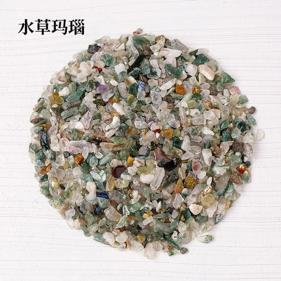 Nvzi-c 200g natural small particle crushed stone demagnetization stone nail art fish tank garden decoration, mixed color natural crystal crushed stone 3-5mm