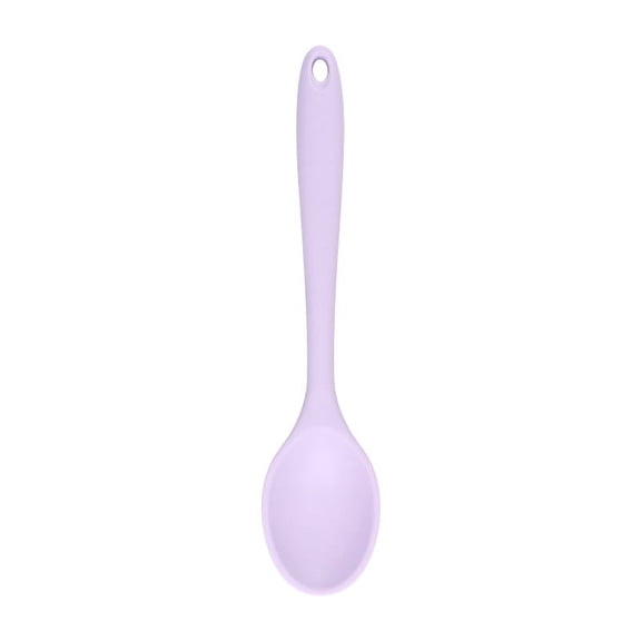 Xiao Hua 2Pcs Small Silicone Spoons, Silicone Tea Spoon for Kitchen Cooking Baking Stirring-Purple