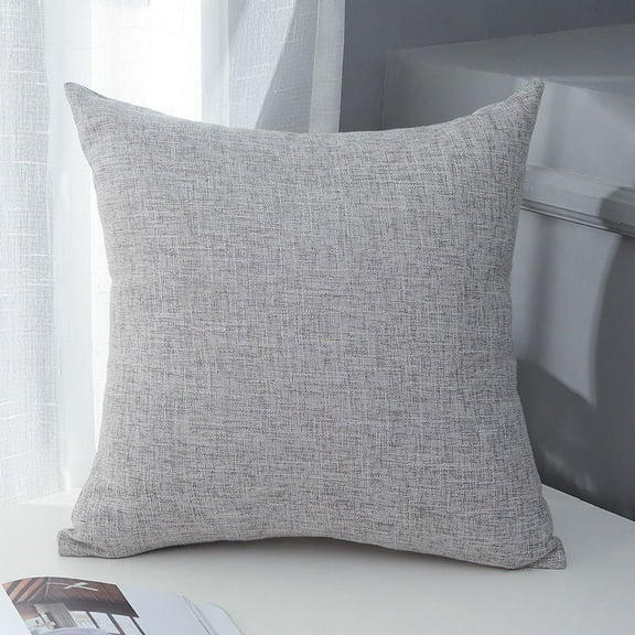 Nvzi-c 2Pcs Solid color cotton linen pillow case Classic and timeless, pure color simple pillowcase, with any bed is brilliant 23.62x31.5inch(grey