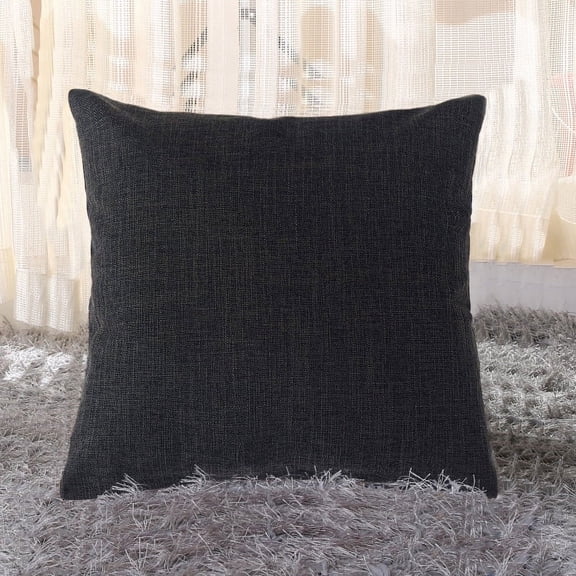 Nvzi-c 2Pcs Thickened linen pillow case Green printing, colorful pillowcase, light up your bedroom scenery 17.72x17.72inch(black)