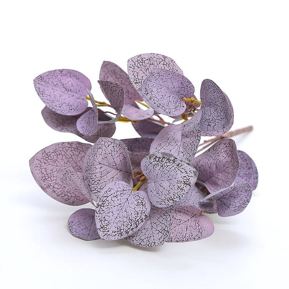 Nvzi-c 3PCS Artificial plants Leaves Realistic Non-Fading Decoration for Floral Arrangement Bouquets Party Wedding Wall Home DecorPurple,11.8in L