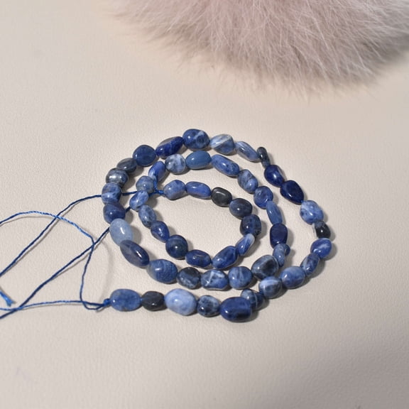 Nvzi-c 5 pieces 6 * 9mm irregular shaped blue texture natural crushed stone crystal colored natural stone semi-finished DIY jewelry accessories