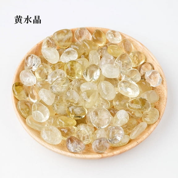 Nvzi-c 500g Natural Crystal Stone Polishing Rolling Stone 1.5-2cm Yellow Translucent Crystal Original Stone Aromatherapy Stone Expansion Stone Fish Tank Decoration Rolling Stone