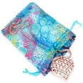 thumbnail image 1 of Nvzi-c 50pcs 5.11x7.08 Inches Organza Gift Bags Blue Coralline Style for Toys Candy Chocolate Party Christmas Wedding Favor Gift, 1 of 4