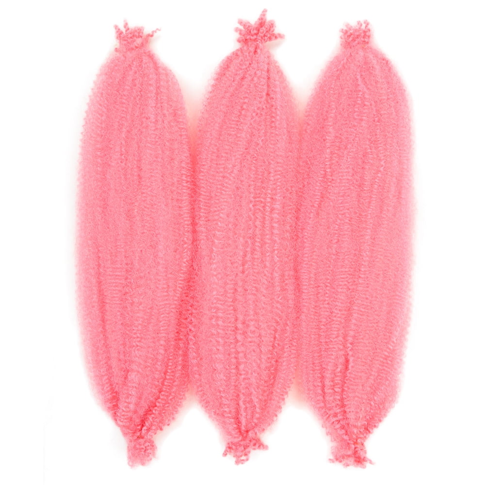 Nvzi-c 6 Packs 24in Springy Twist Hair Pre-Separated Twist Braiding Hair Soft Synthetic Crochet for Distressed Faux Locs Spring Twist Hair Extensions for WomenPink