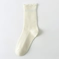 thumbnail image 1 of Nvzi-c 6 pairs of Womens Cotton Crew Socks, Thin Soft Comfort Breathable Dress Socks, Above Ankle Crew Socks for Business, Casual，(Beige）, 1 of 2