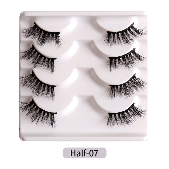 Nvzi-c 8 Pairs Wispy Mink Lashes Fluffy Eye Lashes Natural Look Volume Fake EyelashesHalf-07