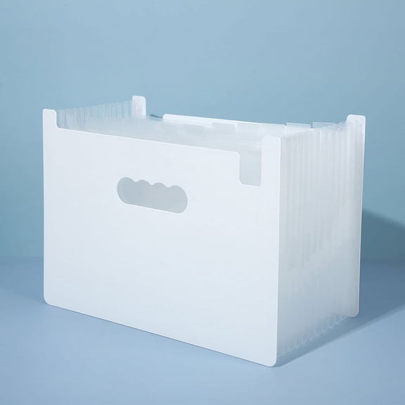 Nvzi-c Accordion File Organizer, 13 Pockets Expanding File Folder, Portable Monthly Paper Bill Tax Receipt Organizer, Letter A4 Size Document Holder , White