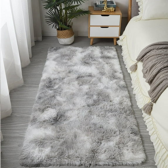 Nvzi-c Bathroom Rug Mat , Non-Slip Plush Shaggy Bath Carpet, Machine Wash Dry, Bath Mats for Bathroom Floor, Tub and Shower, Bathroom Runner Bathmat Accessories Decor 15*47inch (Light Grey)