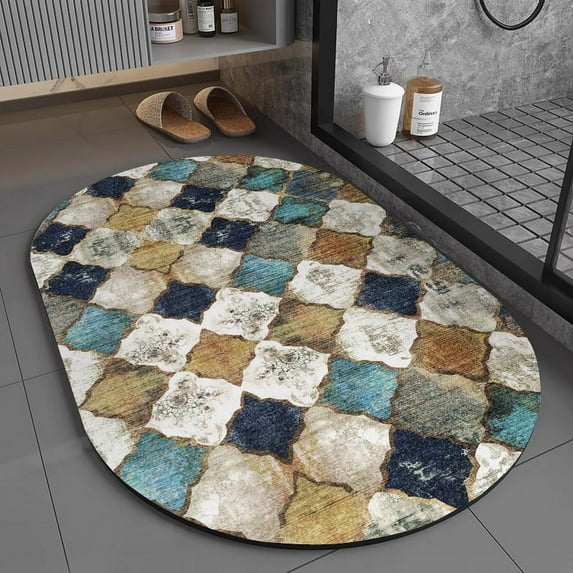 Nvzi-c Bathroom Rug Mat , Non-Slip Plush Shaggy Bath Carpet, Machine Wash Dry, Bath Mats for Bathroom Floor, Tub and Shower, Bathroom Runner Bathmat Accessories Decor 15*23inch (Style D)