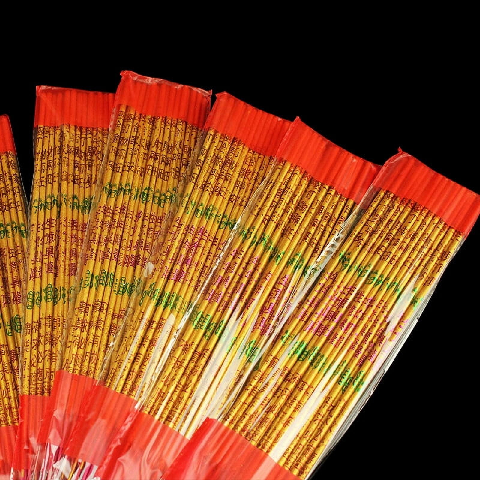 Nvzi-c Chinese Joss Sticks Incense Sticks 19.3in(60 Sticks),Traditional Guanyin Incense Bamboo Stick Incense for Buddha-worship Ancestor Worship Home Temple,Gold lettering incense，
