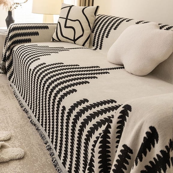 Nvzi-c 1 piece black all season universal seat cushion anti slip cover blanket simple sofa cover cloth cover washable furniture sofa protective cover 70.87*133.86inch