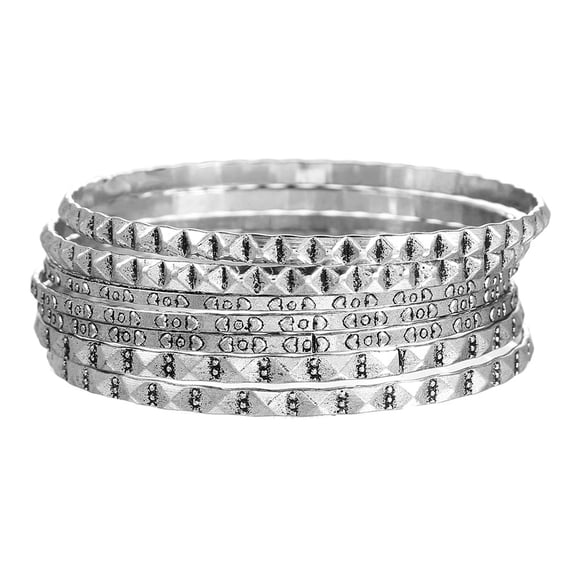 Nvzi-c Dainty Bracelets for Women Trendy Layered Bracelets Stackable Gifts for Women-7pcs,Silvery G