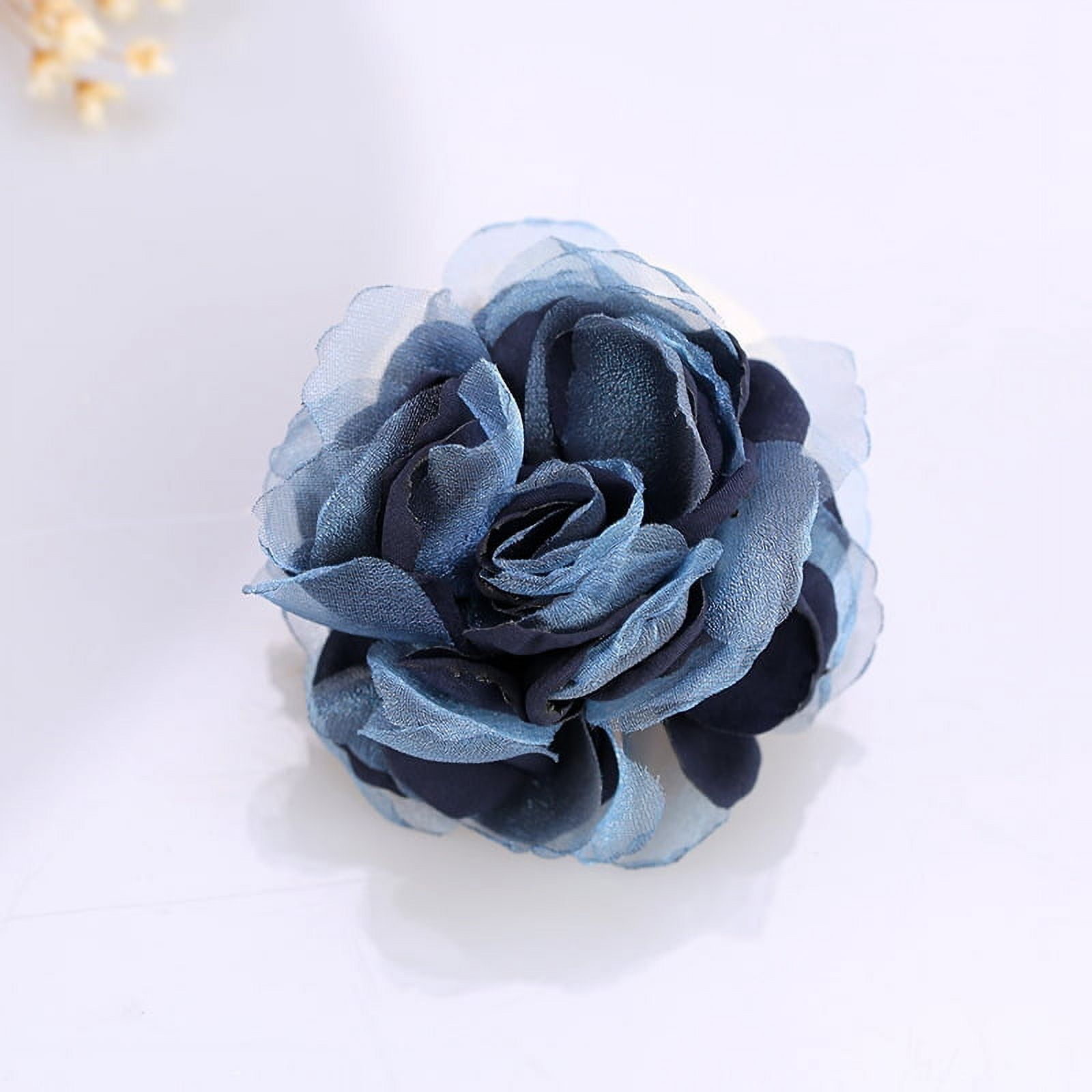 Large Fabric Rose Flower Brooch Pin - Handmade Elegant Lapel Pin For Wedding Dresses, Suits & Party Attire
