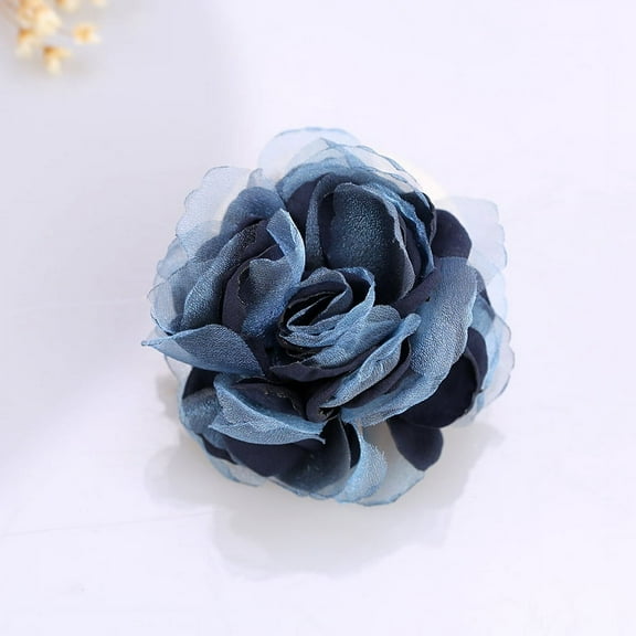 Nvzi-c Dainty Silk Flower Brooch Lapel Pins Rose Flower Brooches Pin Classic for Women Wedding Party Dance Banquet Dress Suit Ceremony Clothes Accessories,Blue