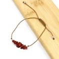 thumbnail image 1 of Nvzi-c Handmade Beaded Bracelet, Suitable for Men and Women, Irregular Natural Stone Brown Woven Wax Thread Bracelet, Gravel Beach Bracelet (Deep Red), 1 of 1