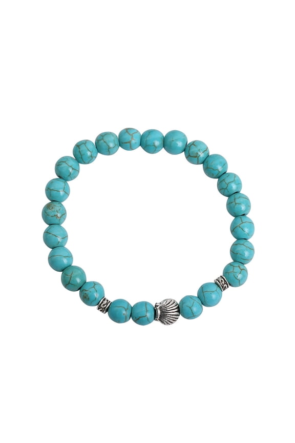 -c Handmade Beaded Bracelet, Suitable for Both Men and Women, Animal Pattern Pendant, Natural Stone Beaded Bracelet (Blue, Little Turtle Pendant)