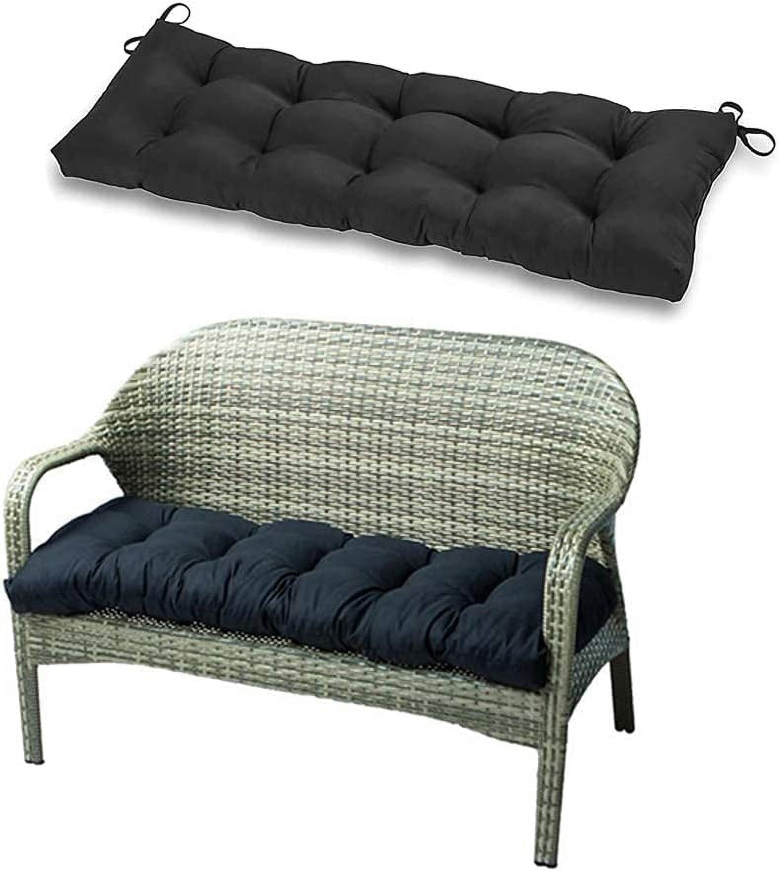 Nvzi-c Indoor/Outdoor Bench Cushion, Swing Cushion, 51.2"x19.7", for Lounger Garden Furniture Patio Lounger Bench (Black)