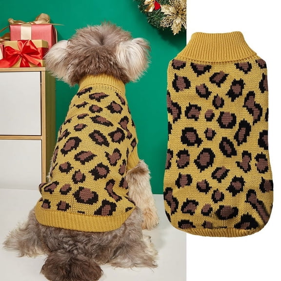 Nvzi-c Pet Dog Clothes Soft Thickening Warm Shirt Winter Puppy Sweater for Dogs (Yellow, S)
