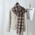 thumbnail image 1 of Nvzi-c Plaid Scarf for Women Chunky Scarves Winter Warm Thick Oversized Blanket Scarf，Purple, 1 of 2