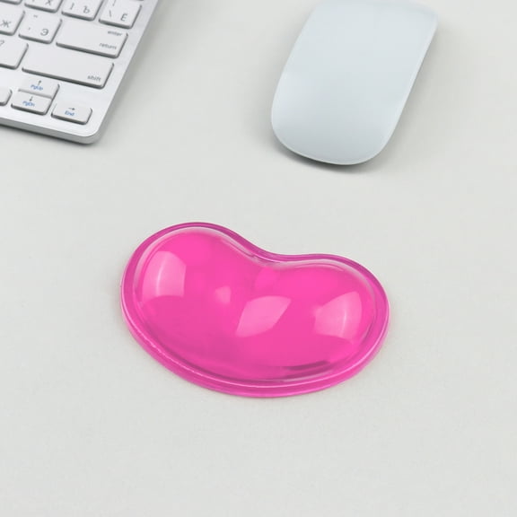 Nvzi-c Silicone Gel Wrist Rest Heart-Shaped Translucence Ergonomic Mouse Pad Cool Hand Pillow Effectively Wrist Fatigue(Pink)