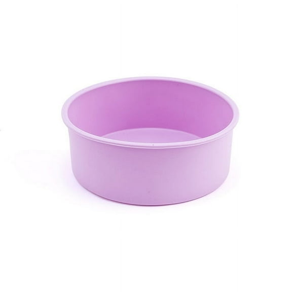 Nvzi-c Silicone Round Cake Pans, 8 Inch Non-Stick Cake Mold Baking Tins for Cake Pancakes,Purple