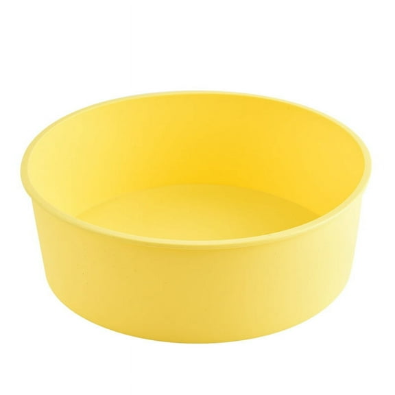 Nvzi-c Silicone Round Cake Pans, 8 Inch Non-Stick Cake Mold Baking Tins for Cake Pancakes,Yellow