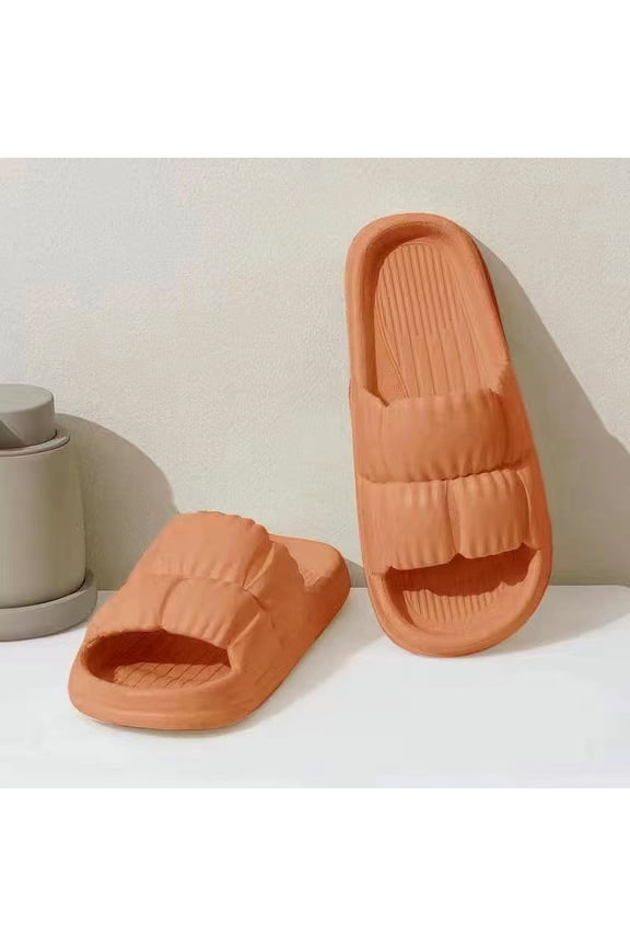 -c Slippers for Women and Men Non Slip Quick Drying Shower Slides Bathroom Sandals Ultra Cushion Thick SoleSize36-37Orange