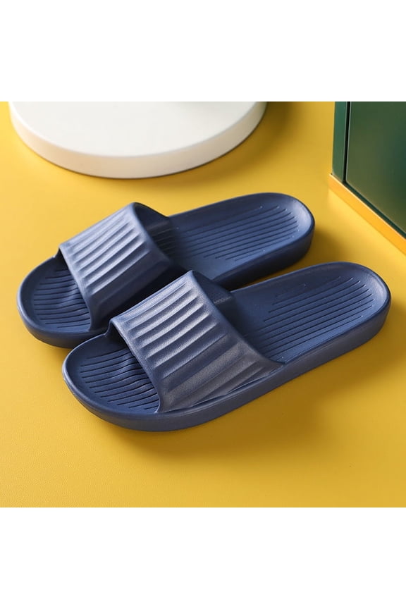 -c Slippers for Women and Men Non Slip Quick Drying Shower Slides Bathroom Sandals Ultra Cushion Thick SoleSize42-43Dark Blue