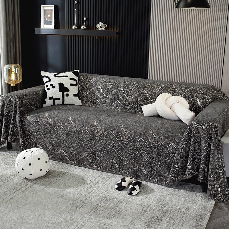 Nvzi-c Sofa Mat Cover Carpet Mountain Texture Four Seasons Universal Full Package Dark Grey Sofa ...