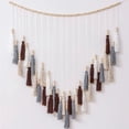 thumbnail image 1 of Nvzi-c Tassel Garland Tassel Wall Hanging Decor Pastel Tassel Banner with Wood Beads for Classroom Party Kid Bedroom Baby Shower Supplies，Brown, 1 of 4