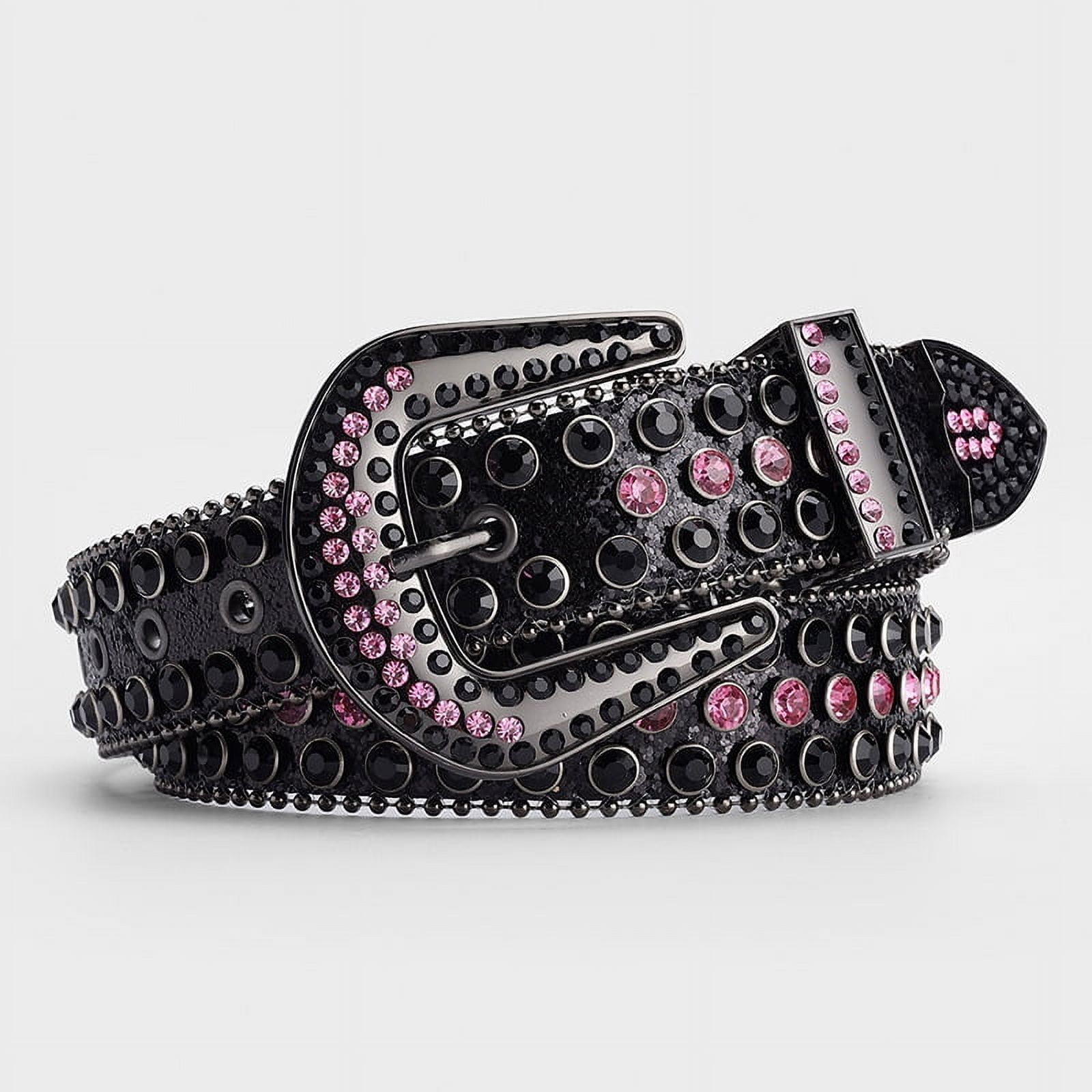 Nvzi-c Western Men Women Rhinestone Belts Bling Crystal 