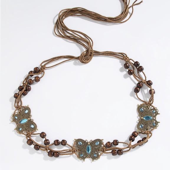 Nvzi-c Women's Bohemian Style Braid Belt Woven Waist Belt for Dress Summer Woven Belt for Women (Style A)