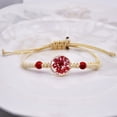thumbnail image 1 of Nvzi-c handmade beaded bracelet, suitable for both men and women, transparent crystal life tree stem flower woven rope bracelet, stretchable bracelet (red), 1 of 1